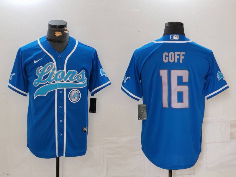 Men Detroit Lions #16 Goff Blue Second generation joint name 2024 Nike Limited NFL Jersey style 4->detroit lions->NFL Jersey